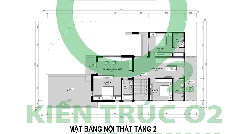 Biệt thự xanh 3 tầng