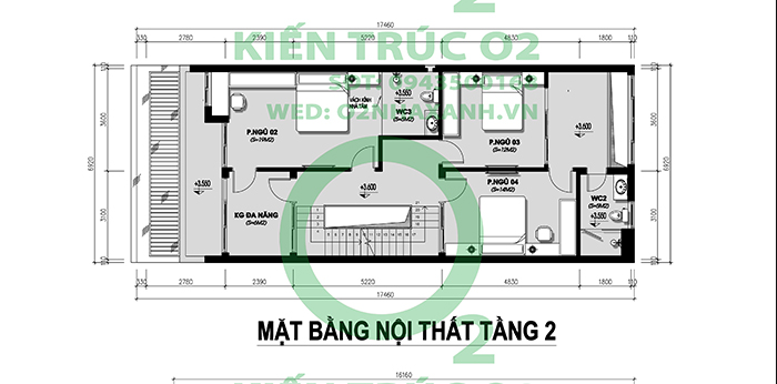 Kiến trúc nhà phố 3 tầng