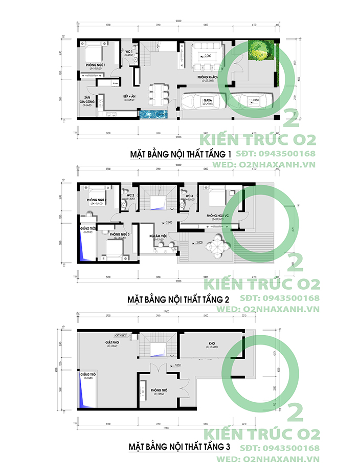 Mẫu nhà phố 3 tầng