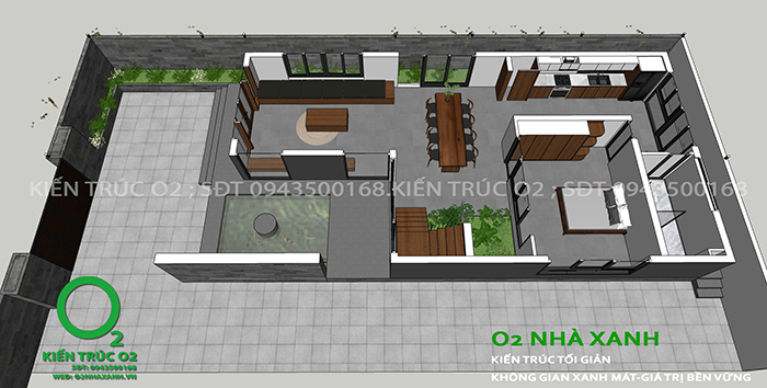 Nhà biệt thự 2 tầng 3 phòng ngủ