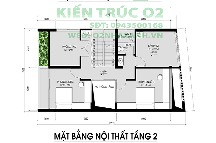 Nhà xanh 2 tầng 