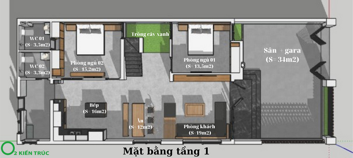 Nhà ống 2 tầng đẹp tại Hà Tĩnh