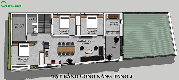 Nhà 2 tầng hiện đại