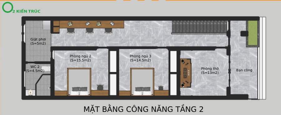 Nhà phố 2 tầng mặt tiền 6m