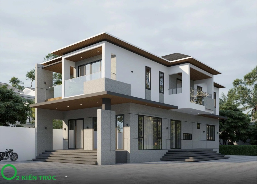 Thiết kế nhà 2 tầng có phòng thờ tầng 1