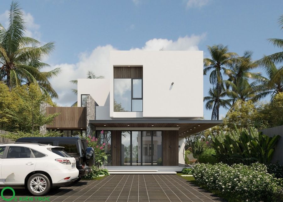 Thiết kế nhà 2 tầng có phòng thờ tầng 1