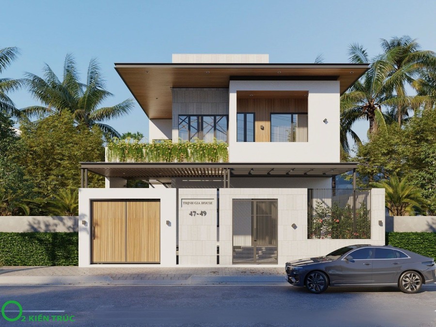Thiết kế nhà 2 tầng có phòng thờ tầng 1