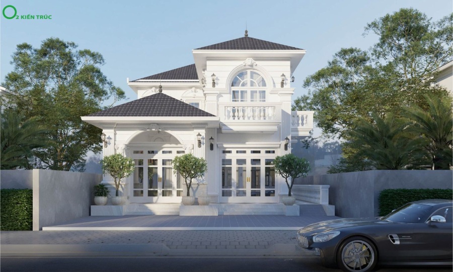 Thiết kế nhà 2 tầng có phòng thờ tầng 1